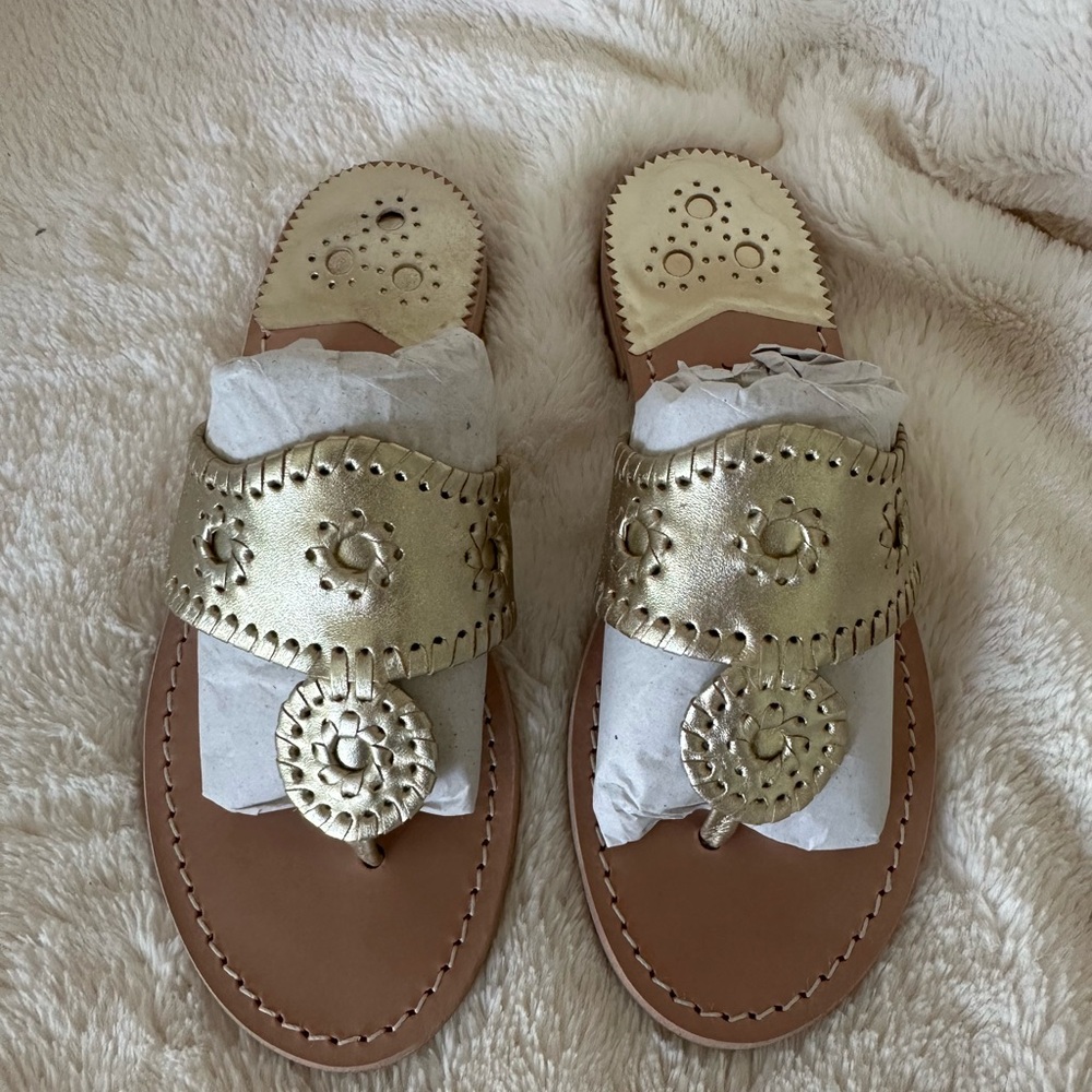 Jack Rogers Gold Sandals